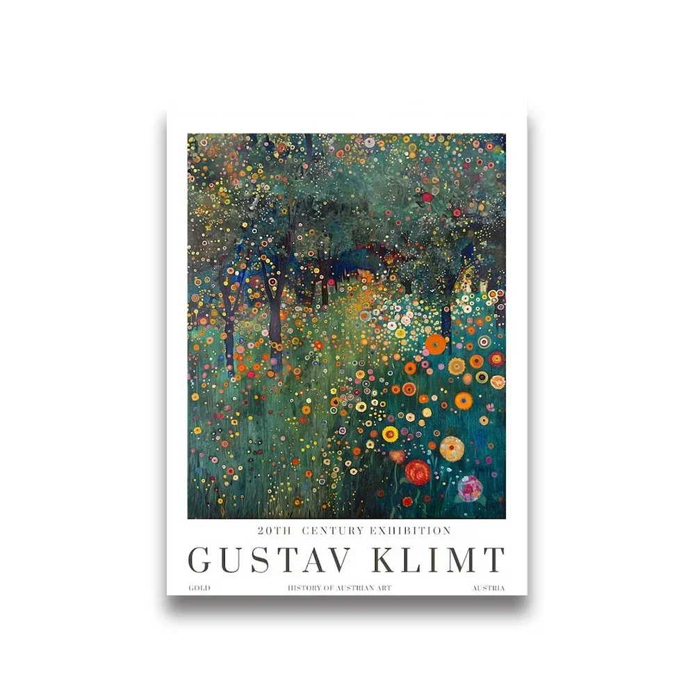 Plakat Gustav Klimt - Kot i Lis w ogrodzie Granatowy