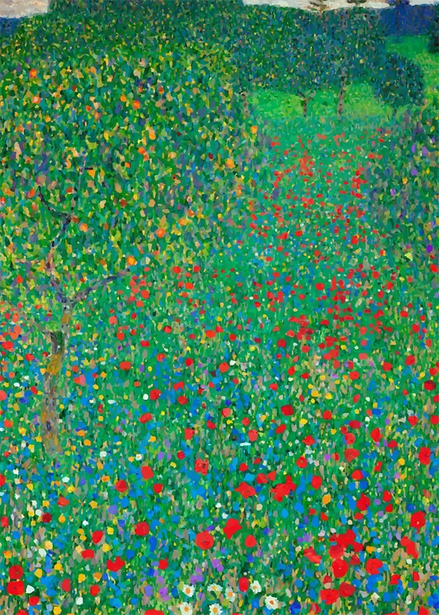 Plakat Gustav Klimt kwiaty i słoneczniki Burgundia