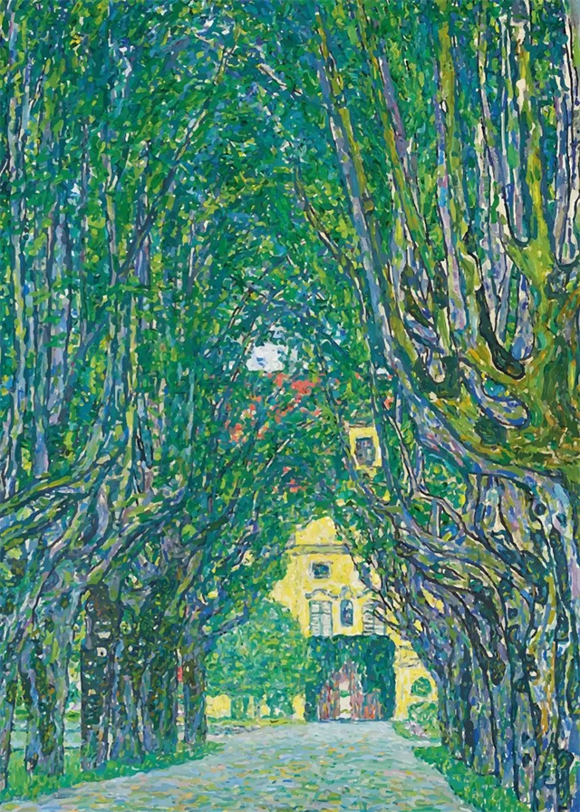 Plakat Gustav Klimt kwiaty i słoneczniki Fioletowy
