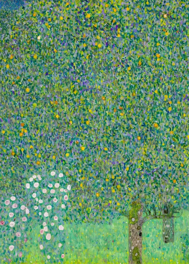 Plakat Gustav Klimt kwiaty i słoneczniki Jasnoszary