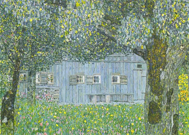 Plakat Gustav Klimt kwiaty i słoneczniki Jasnożółty