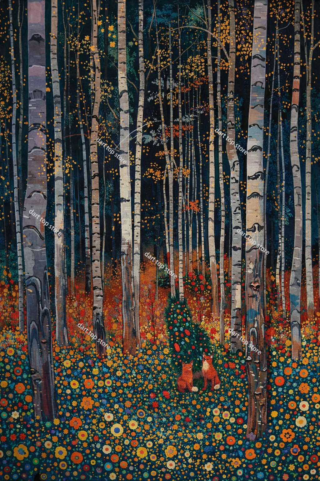 Plakat Gustav Klimt - pejzaż miasteczka Wzór 5