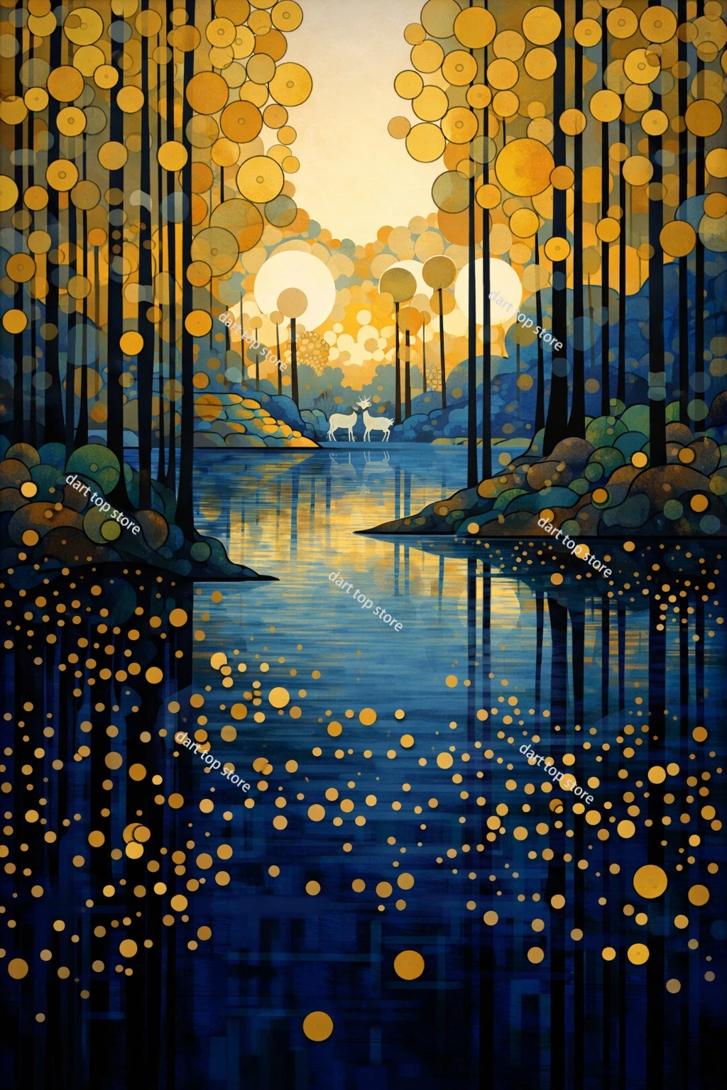 Plakat Gustav Klimt - pejzaż miasteczka Wzór 6
