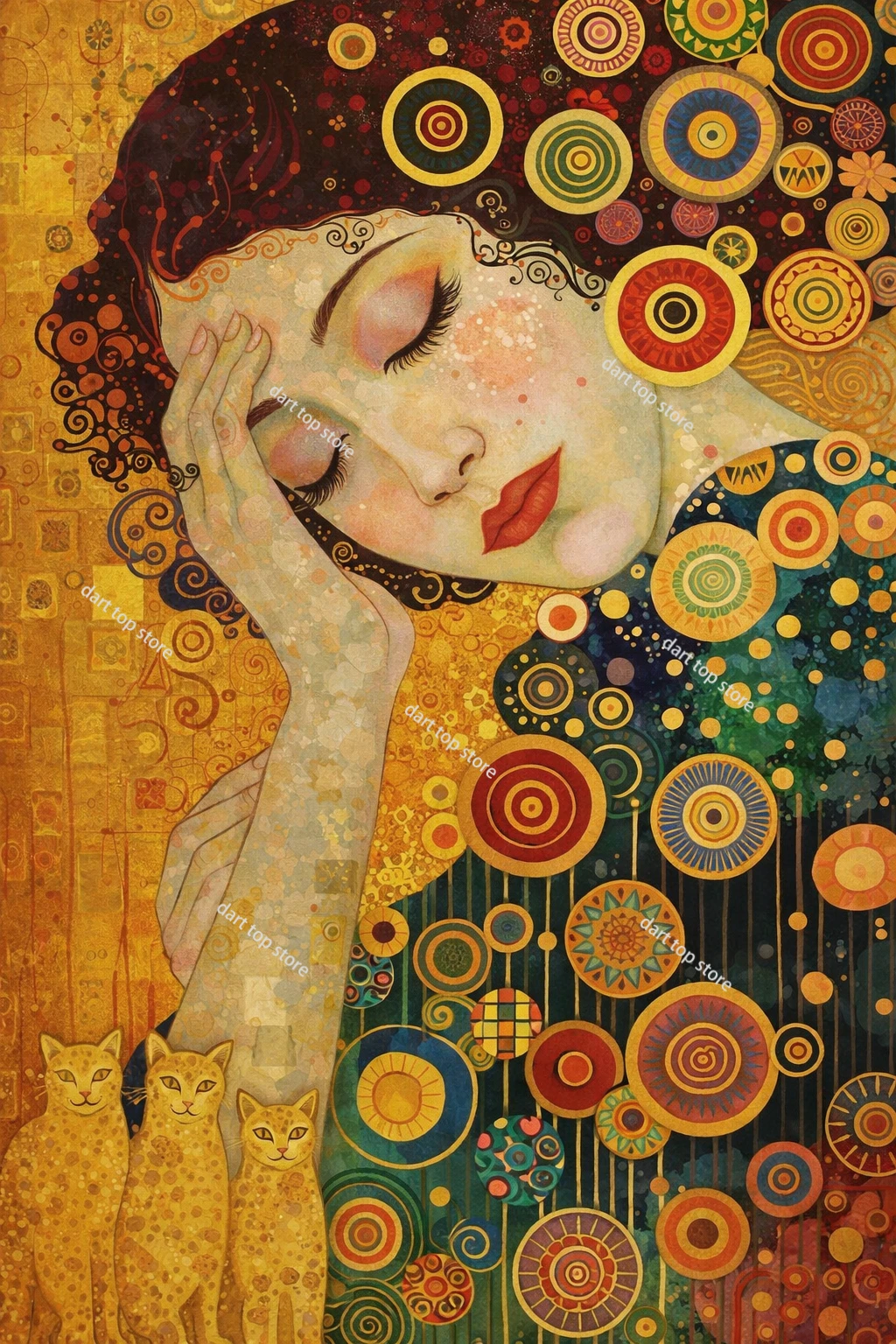 Plakat Gustav Klimt - pejzaż miasteczka Wzór 7