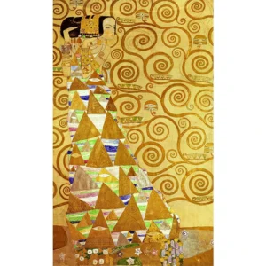 Gustav Klimt Pocałunek - plakat na płótnie ze złotem Czarny