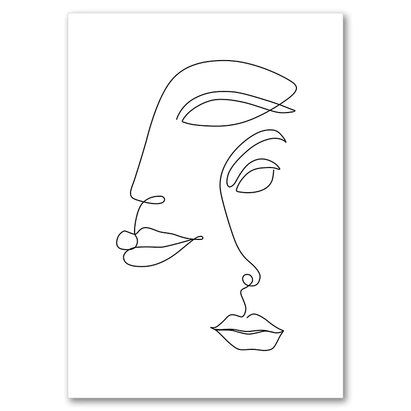 Kobieca twarz - minimalistyczna linia Czerwony