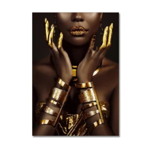 Plakat kobieta w stylu black & gold Wzór 1