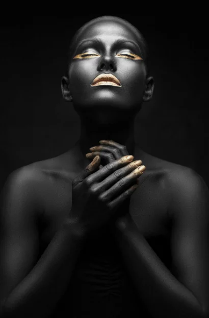 Plakat kobieta w stylu black & gold Wzór 11