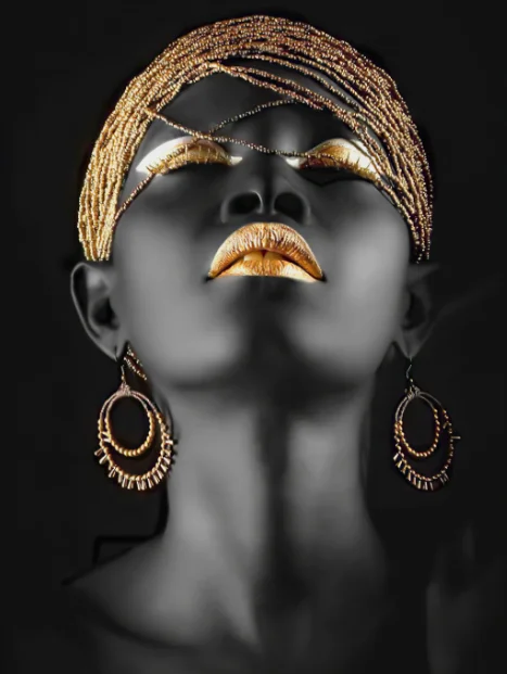 Plakat kobieta w stylu black & gold Wzór 12