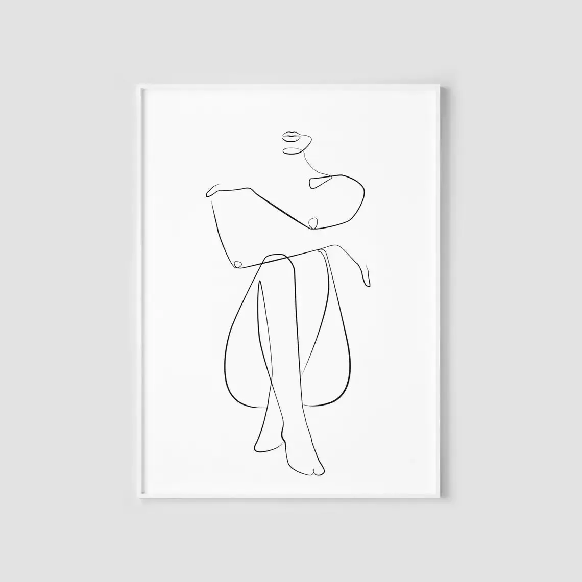Plakat kobieta jedną linią - skandynawska abstrakcja Wzór 3
