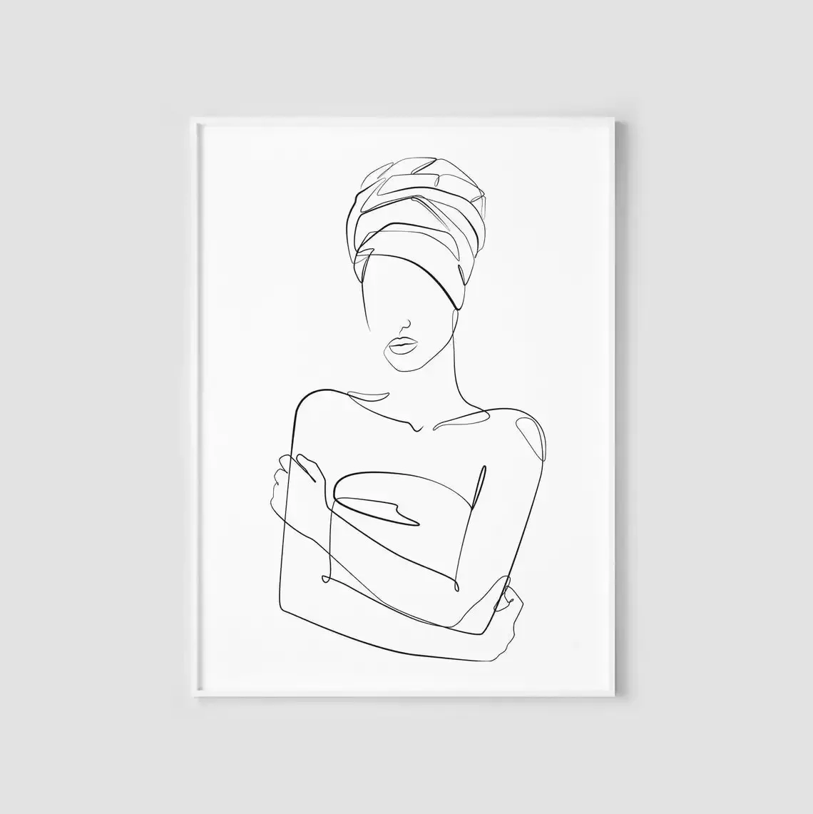 Plakat kobieta jedną linią - skandynawska abstrakcja Wzór 4
