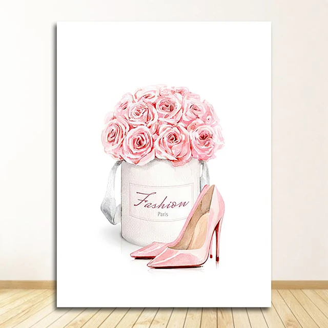 Plakat z kobietą i perfumami - styl nordycki Fioletowy/фиолетовый