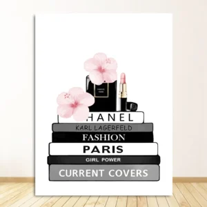 Plakat z kobietą i perfumami - styl nordycki Zielony