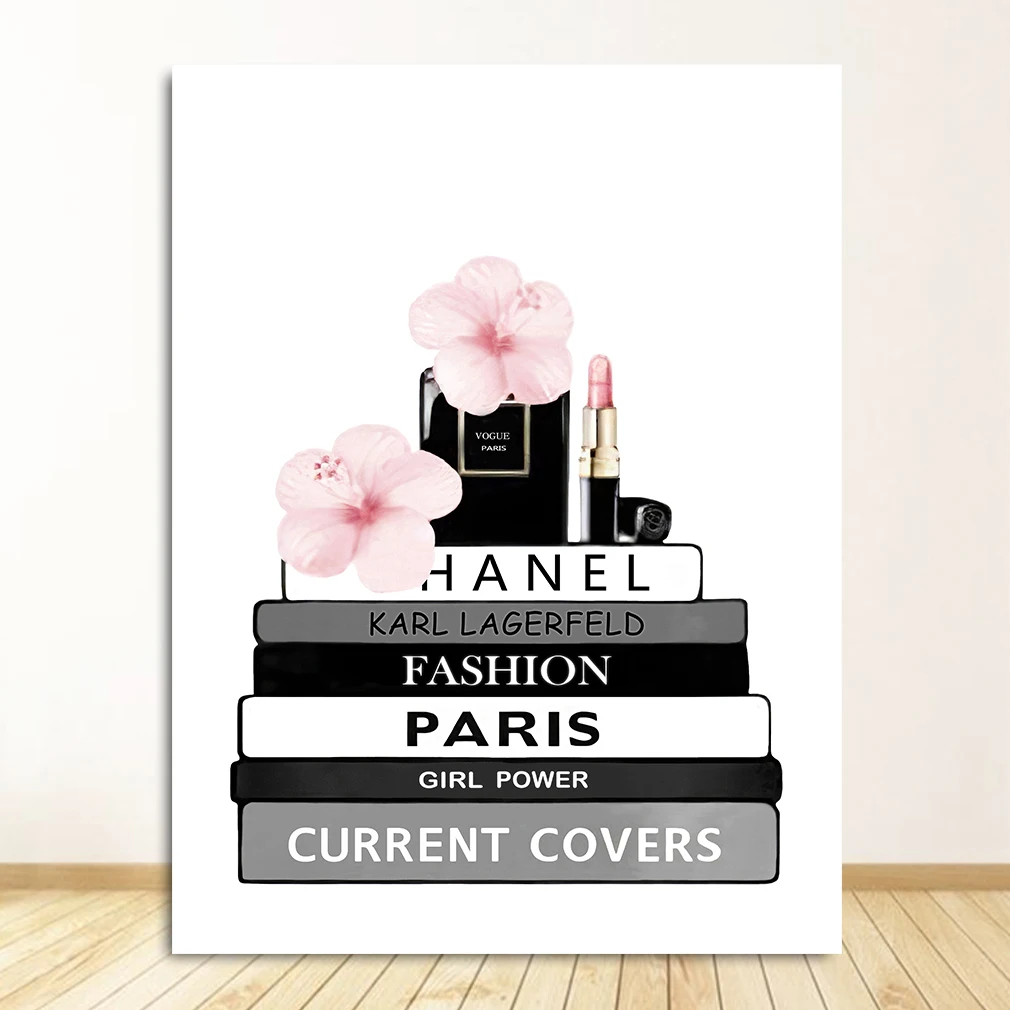 Plakat z kobietą i perfumami - styl nordycki Zielony