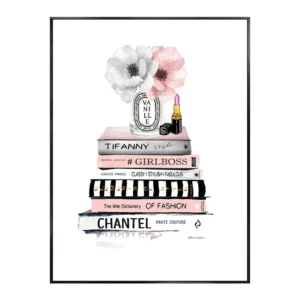 Plakat Kobieta z Perfumami i Ustami Glamour Burgundia