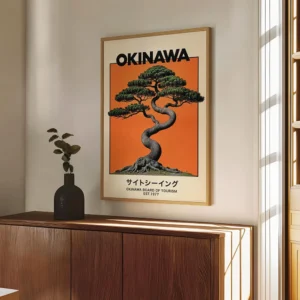 Plakat japońskie ryby koi i kwiaty w stylu vintage Wzór 1