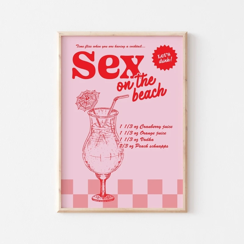 Koktajl Mojito - plakat barowy Fioletowy