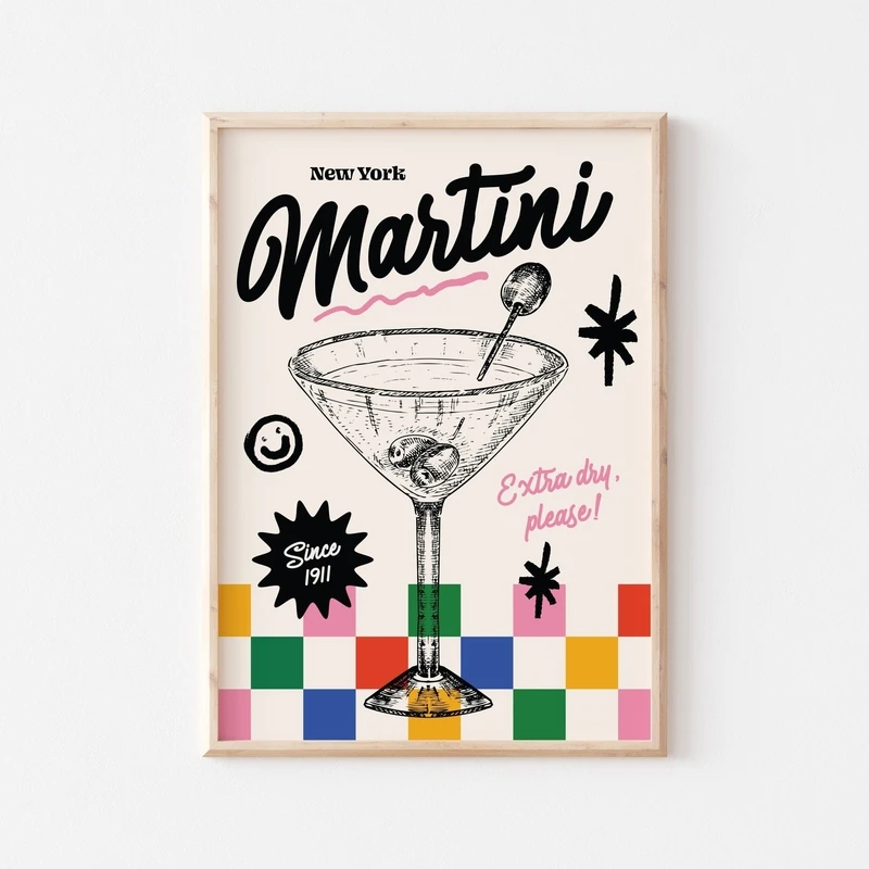 Koktajl Mojito - plakat barowy Jasnożółty