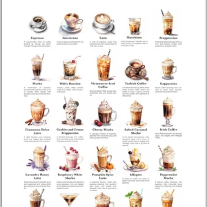 Plakat Koktajle - grafika z drinkami do baru Czerwony