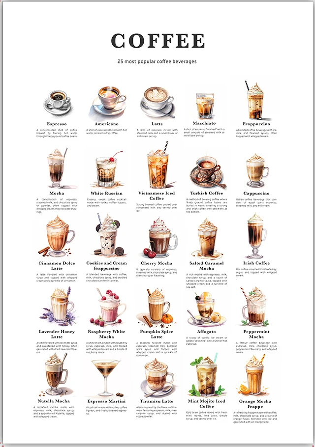 Plakat Koktajle - grafika z drinkami do baru Czerwony