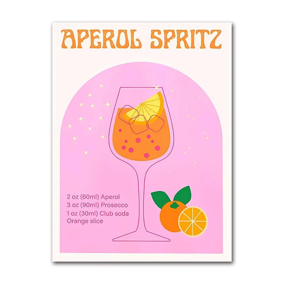 Plakat retro koktajle i napoje Wzór 2