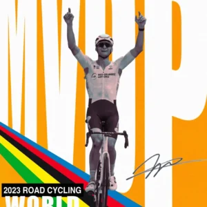 Plakat kolarski Tadej Pogacar - grafika sportowa Biały