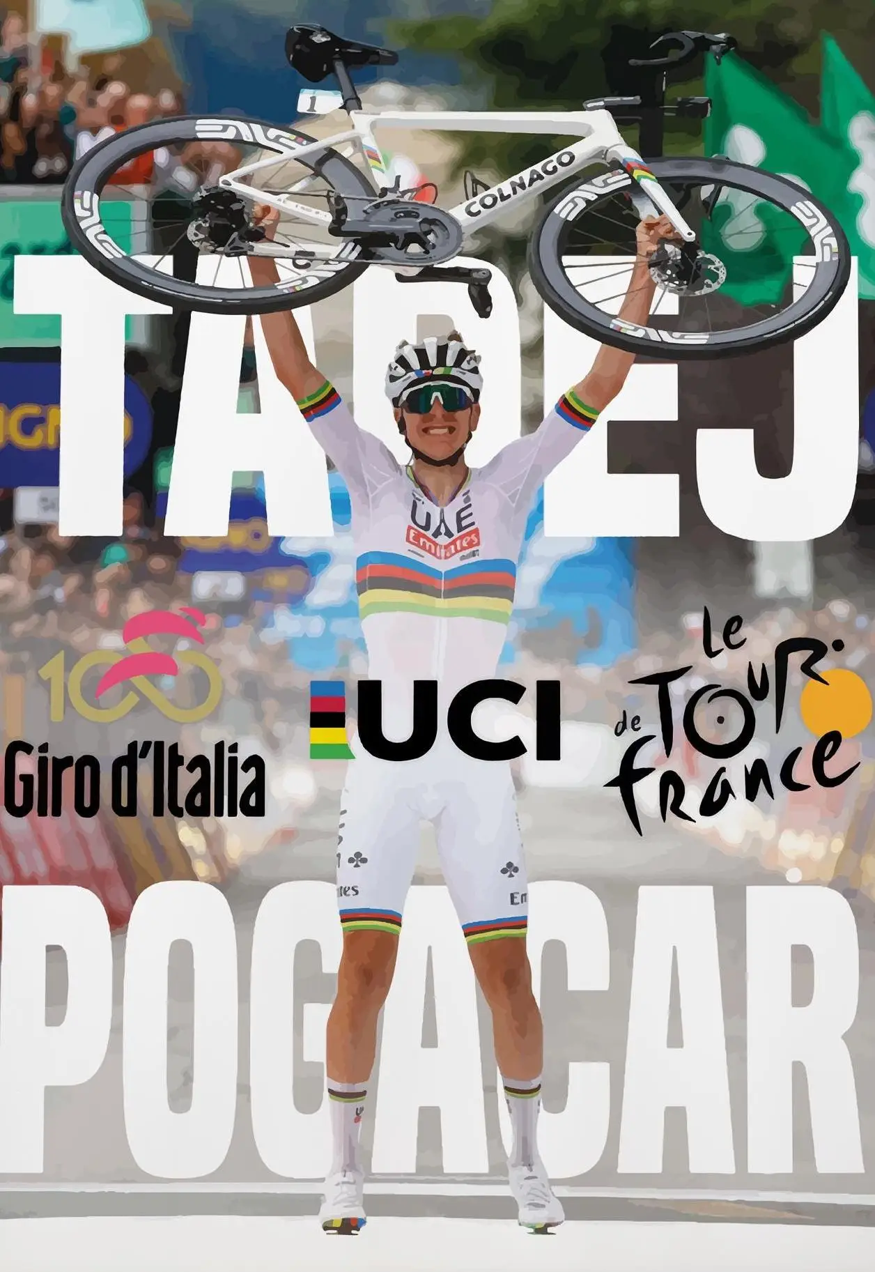 Plakat Kolarstwo - Pogačar i Van der Poel Wzór 2