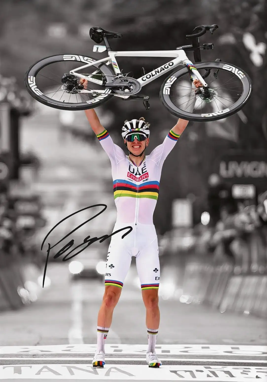 Plakat Kolarstwo - Pogačar i Van der Poel Wzór 3