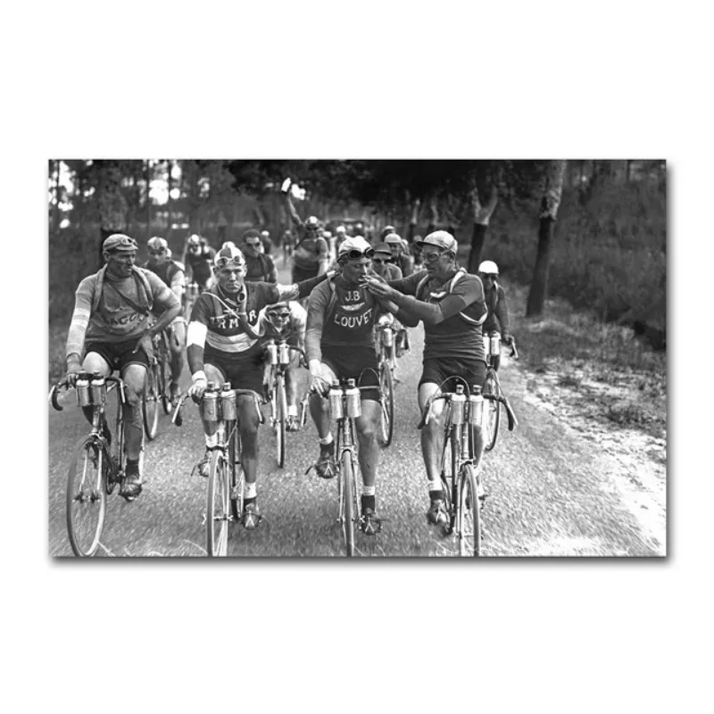 Plakat kolarstwo vintage - czarno-biała fotografia wyścigu Wzór 4