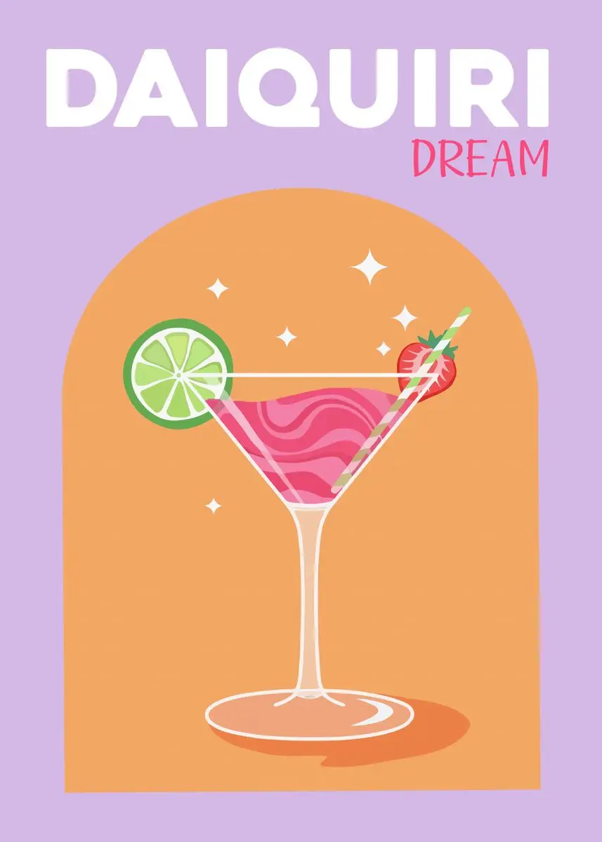 Plakat kolorowe drinki i koktajle do kuchni Biały