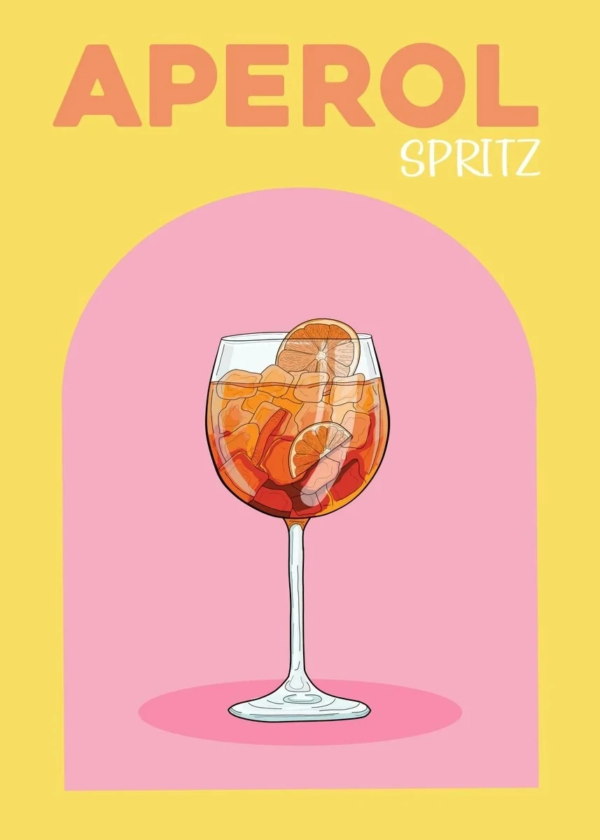 Plakat kolorowe drinki i koktajle do kuchni Burgundia
