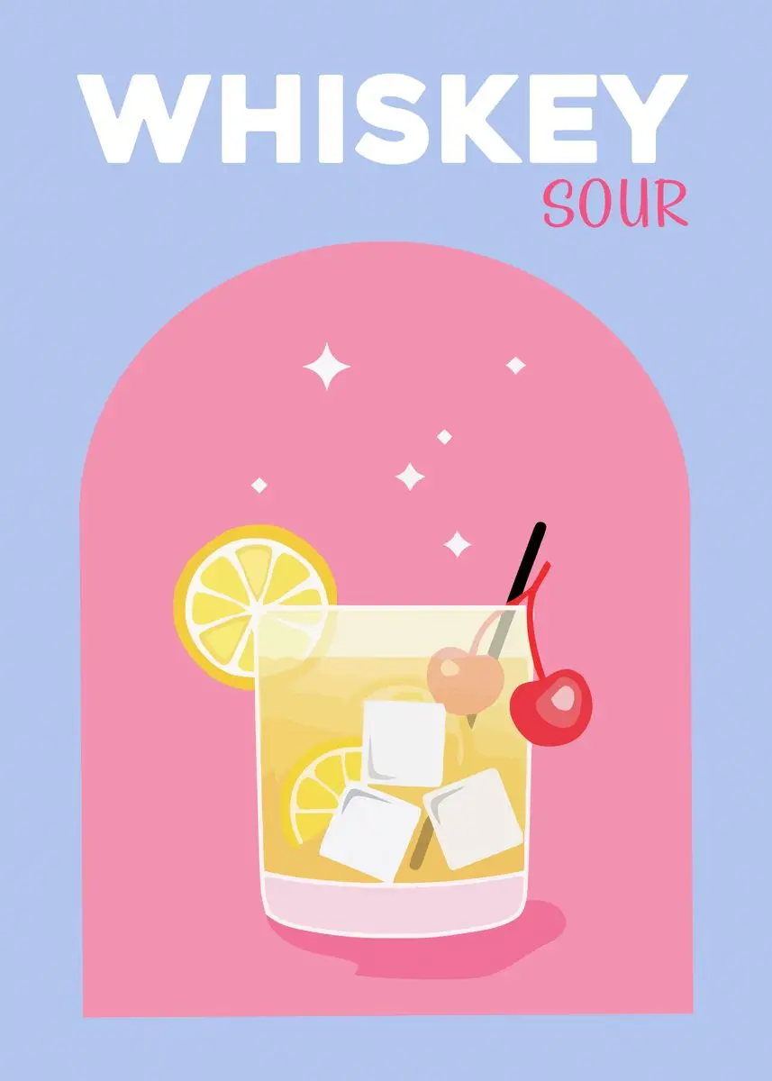Plakat kolorowe drinki i koktajle do kuchni Czerwony