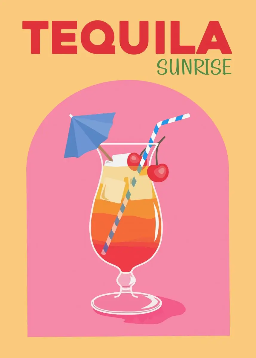 Plakat kolorowe drinki i koktajle do kuchni Zielony
