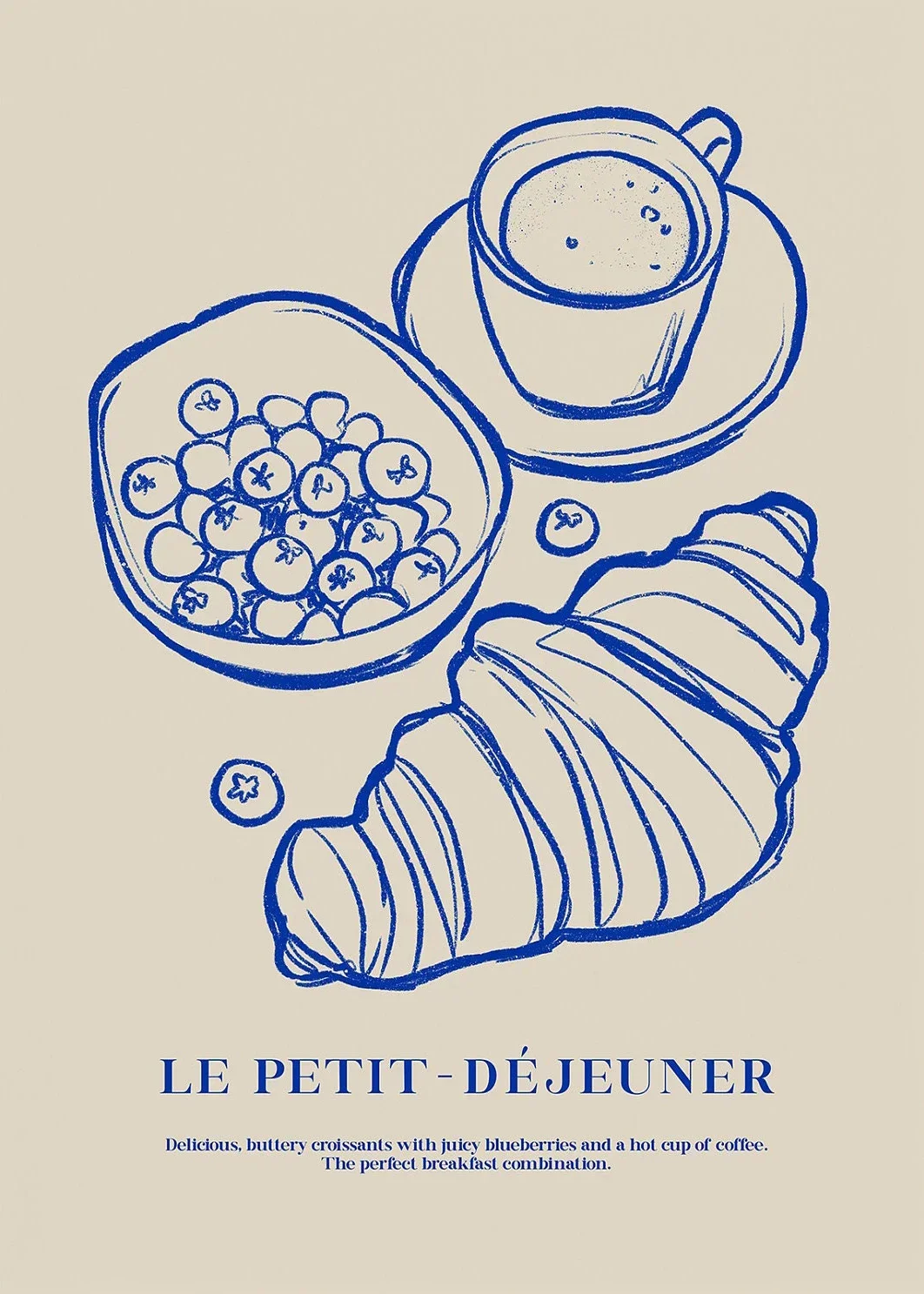 Plakat kolorowe smaki kawa i sushi do kuchni Fioletowy