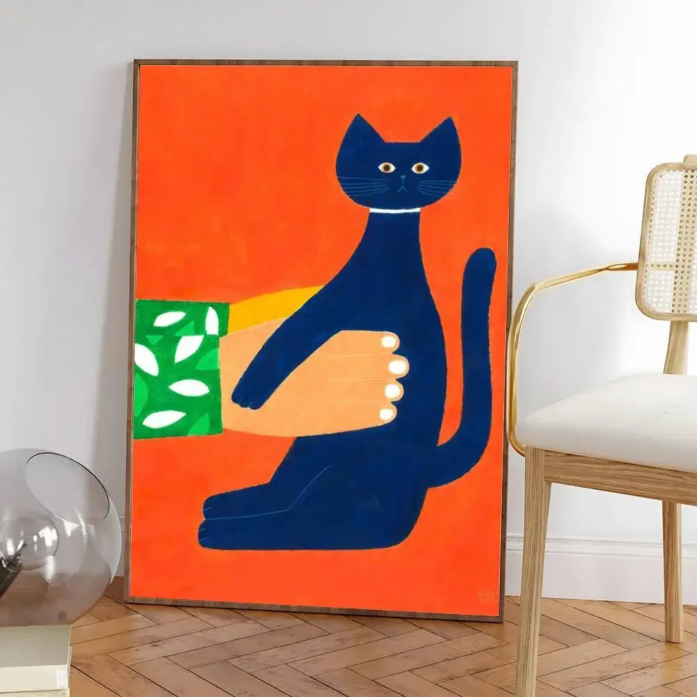 Plakat z kolorowym kotem Czarny