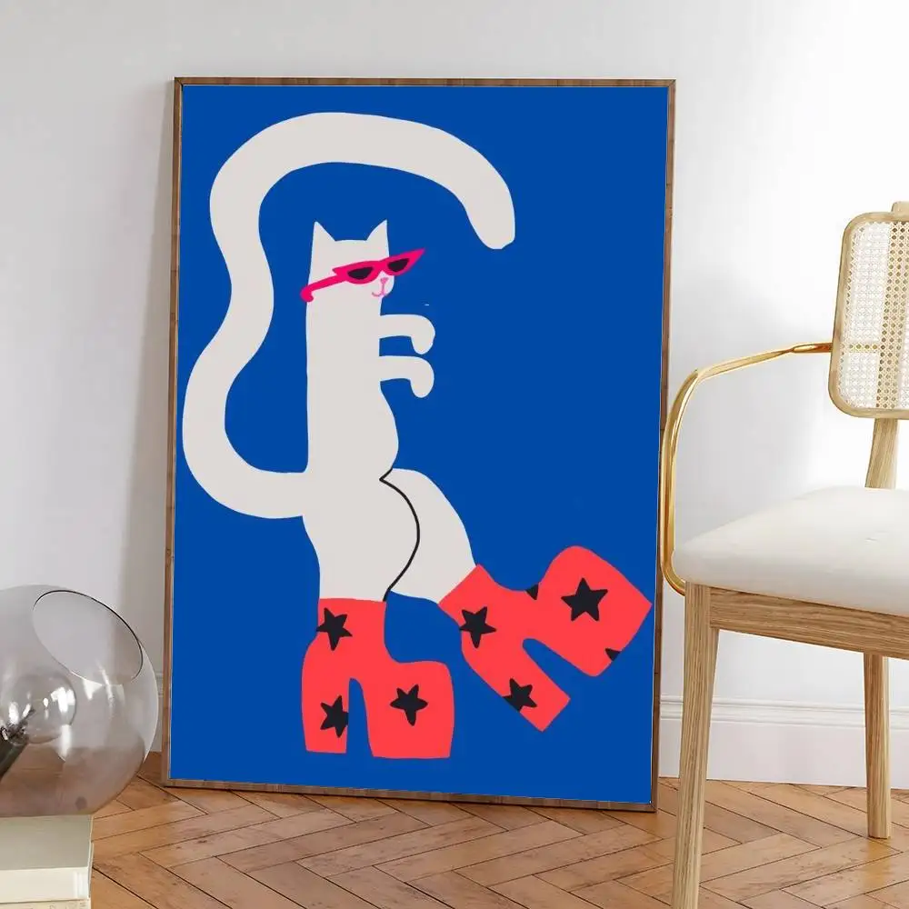 Plakat z kolorowym kotem Czerwony