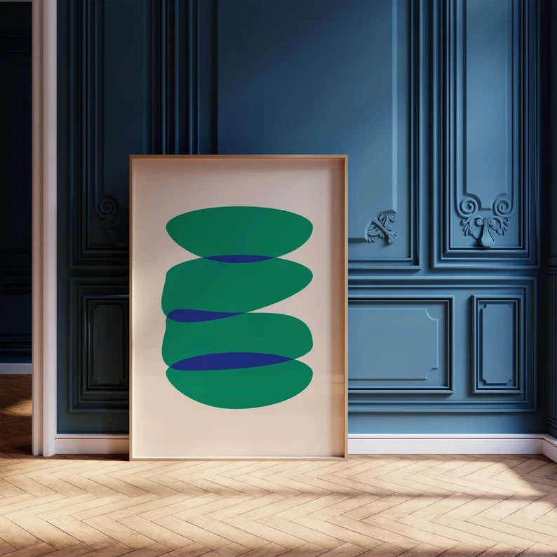 Plakat kolorowy minimalistyczny abstrakcyjny Burgundia