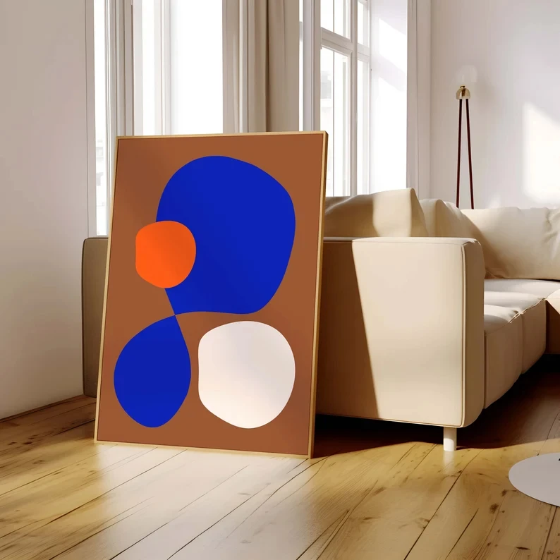 Plakat kolorowy minimalistyczny abstrakcyjny Granatowy