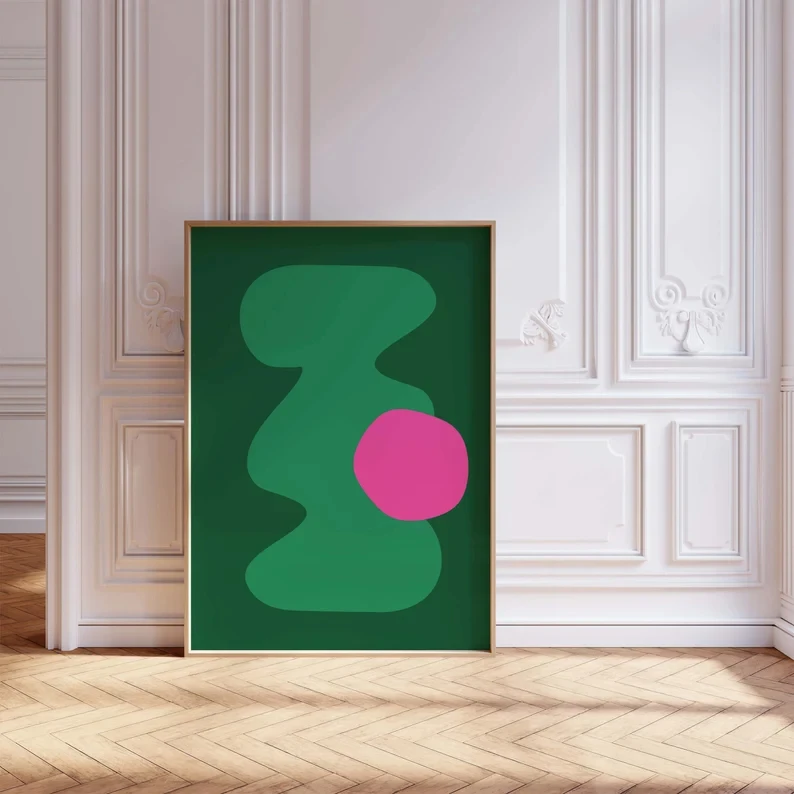 Plakat kolorowy minimalistyczny abstrakcyjny Niebieski