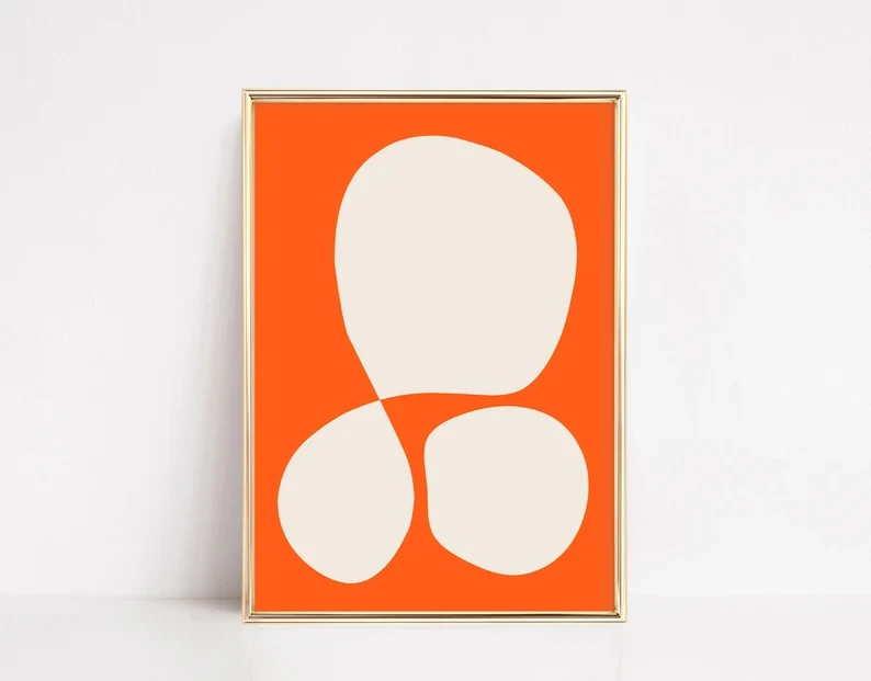 Plakat kolorowy minimalistyczny abstrakcyjny żółty