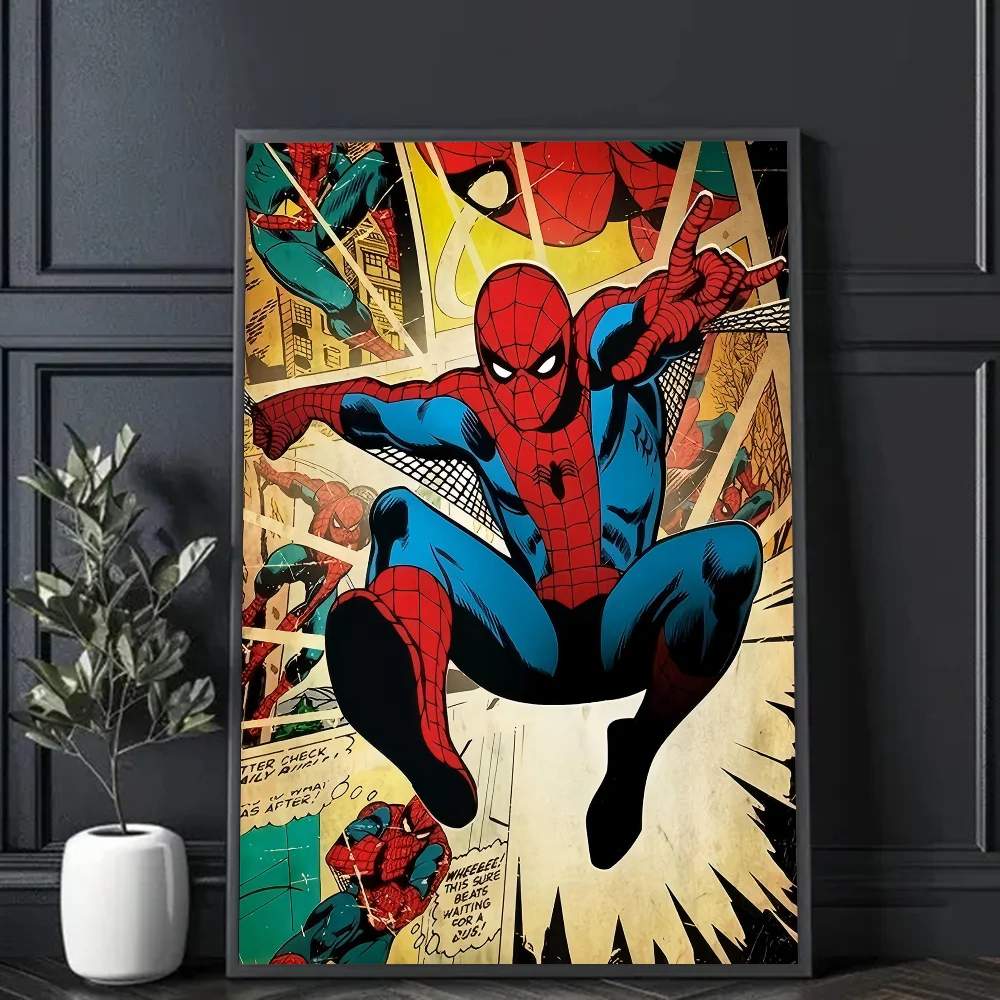 Plakat komiksowy z superbohaterami w stylu vintage Wzór 4
