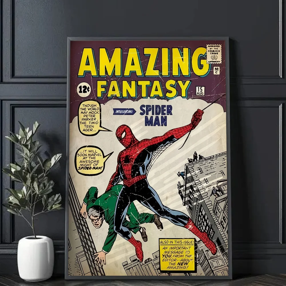 Plakat komiksowy z superbohaterami w stylu vintage Wzór 5