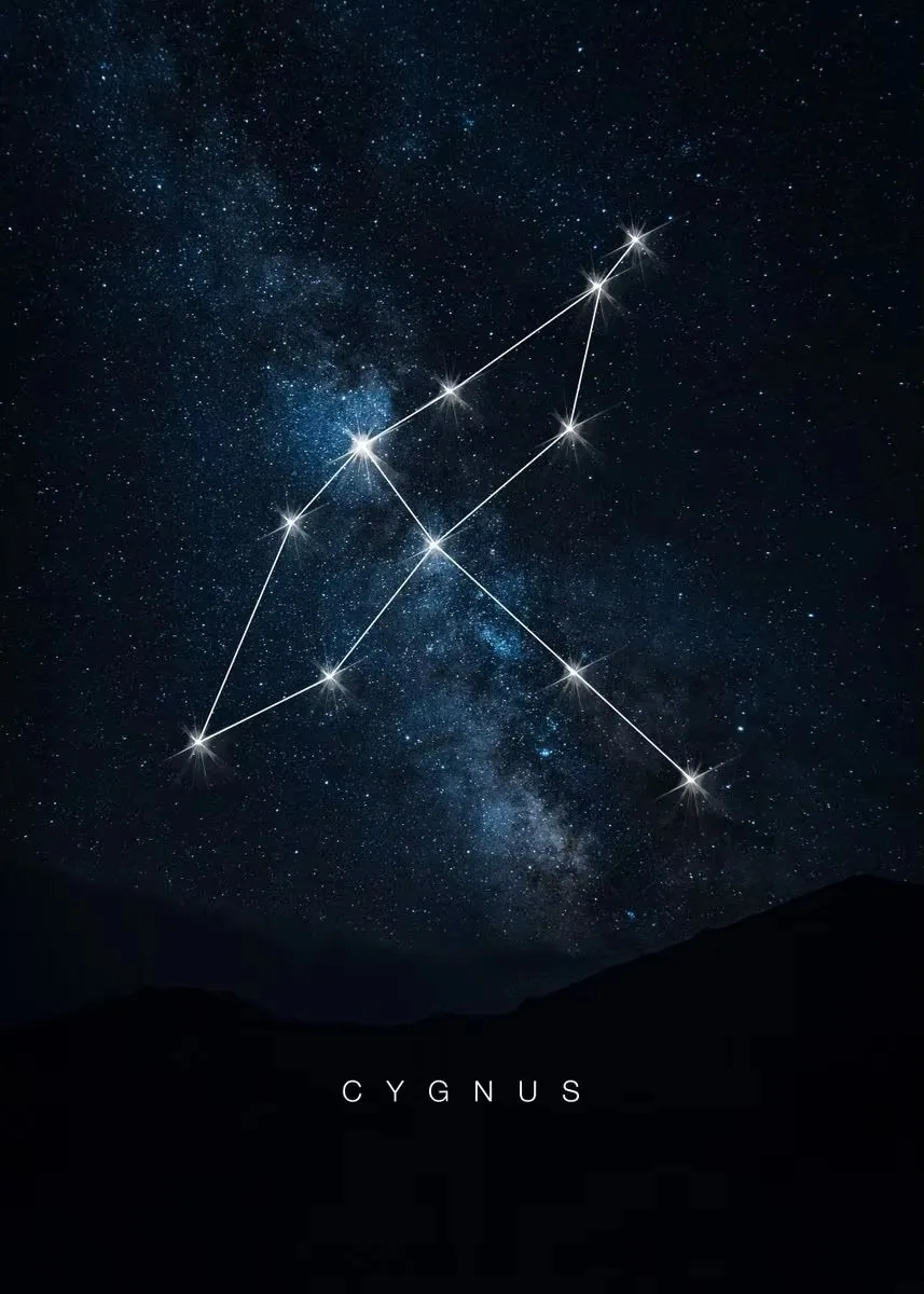 Konstelacje kosmiczne – plakat ze znakami zodiaku Jasnoszary