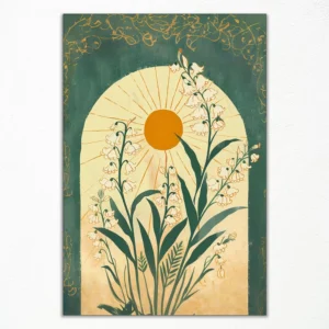 Plakat botaniczny Konwalie w stylu boho Wzór 1