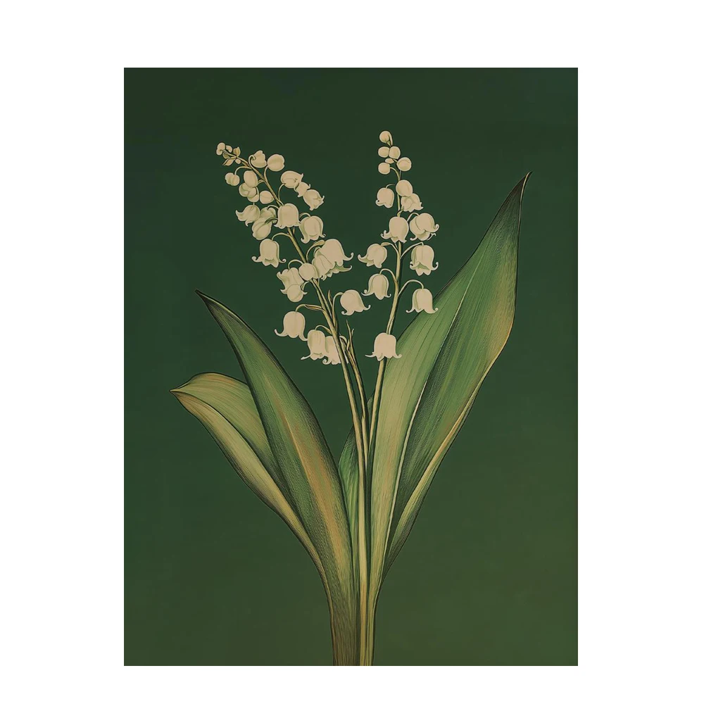 Plakat botaniczny Konwalie w stylu boho Wzór 2