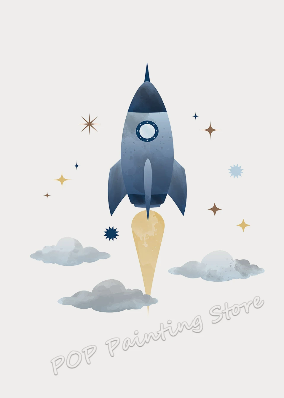 Plakat kosmiczna przygoda - rakieta i astronauta Czerwony