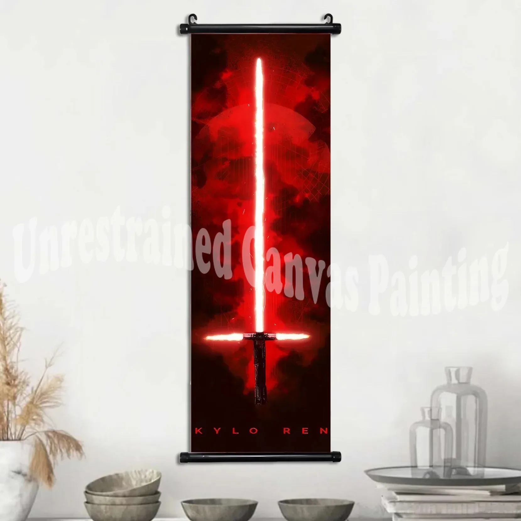 Plakat kosmiczny z mieczem świetlnym - zwój Czerwony