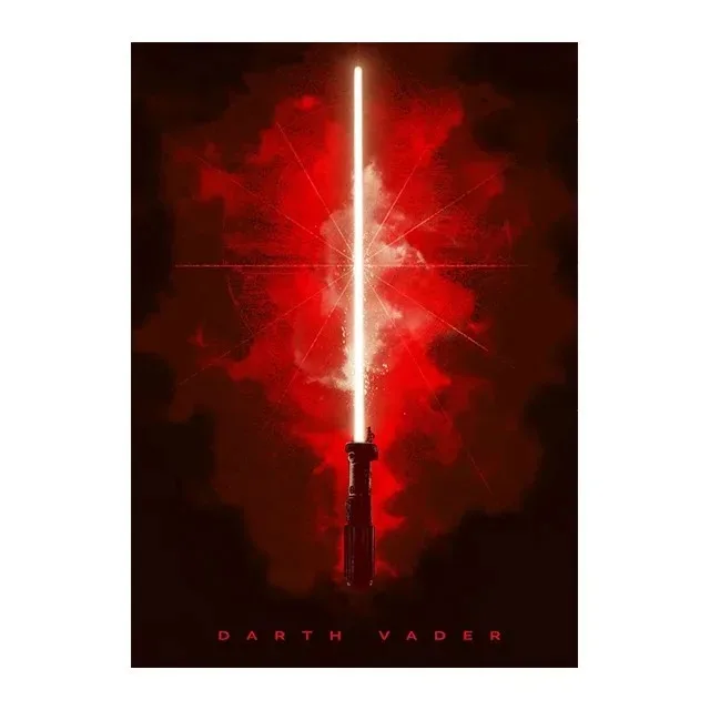 Plakat kosmiczny z napisem i mieczem świetlnym Granatowy