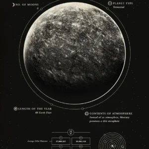 Kosmos - Księżyc, Saturn, Ziemia, plakat Biały
