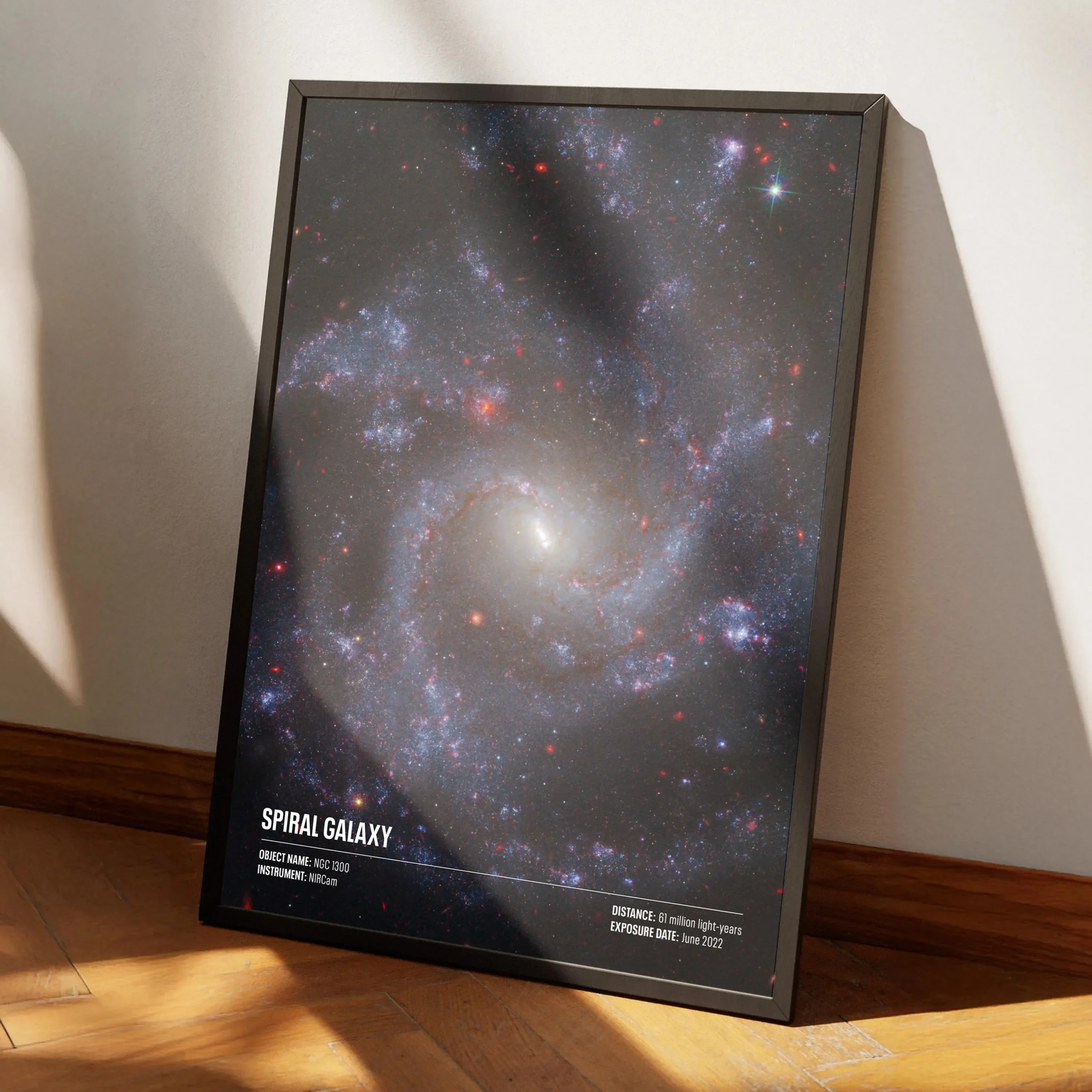 Kosmos i teleskop - plakat astronomiczny Biały